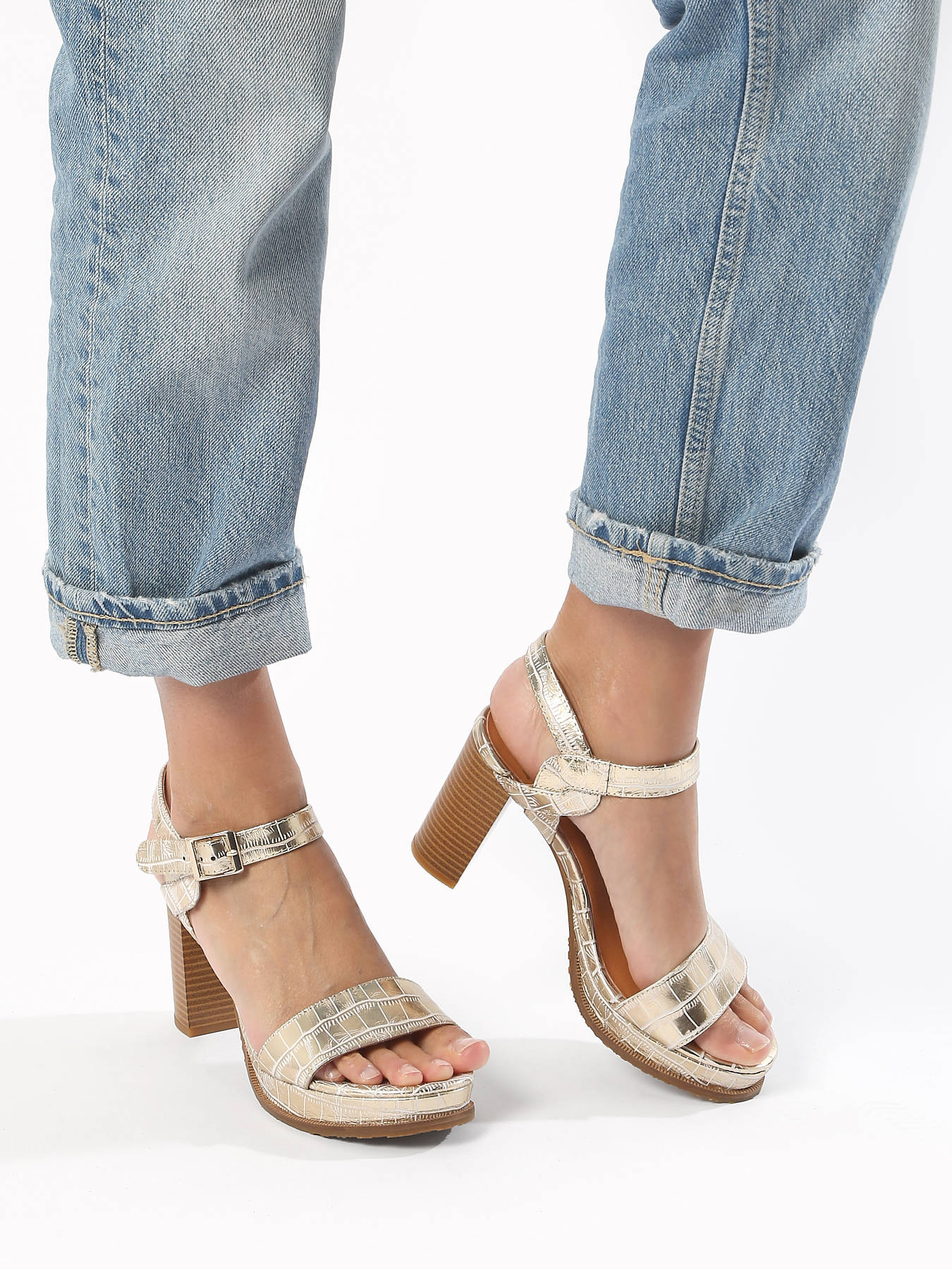 Sandales  talon Jain en cuir MAM'ZELLE
