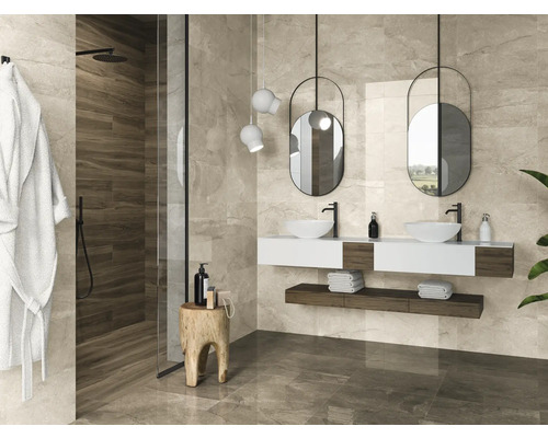 Wells moka gepolijste wand- en vloertegel 30x60cm