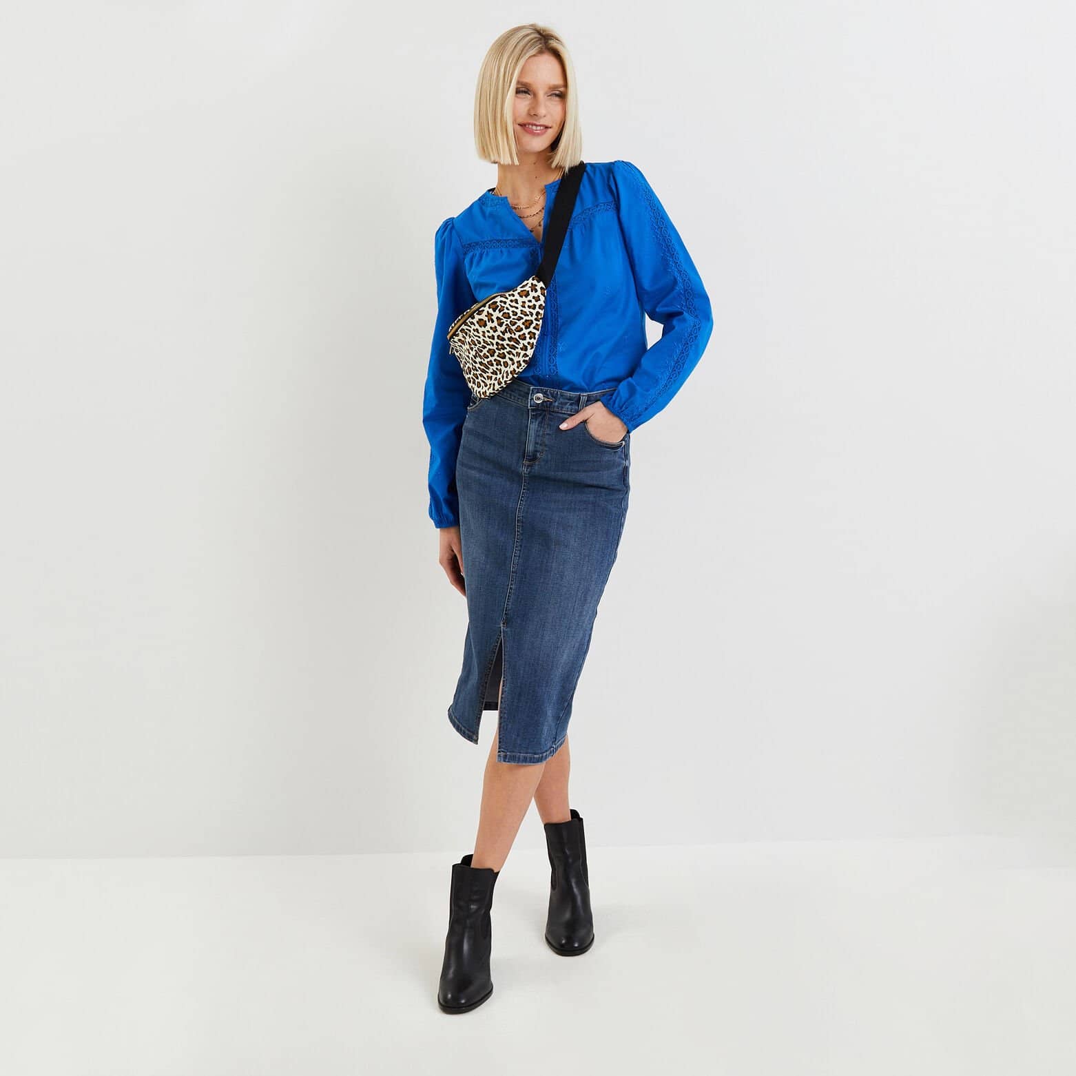 Chemise détails broderie femme