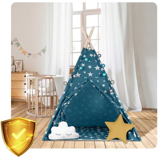 Hver liten eventyrer trenger sin egen tipi!Barneteltet i form av en indisk tipi er en populær interiørdetalj til barnerom.Hovedtrekk:- Naturmaterialer
