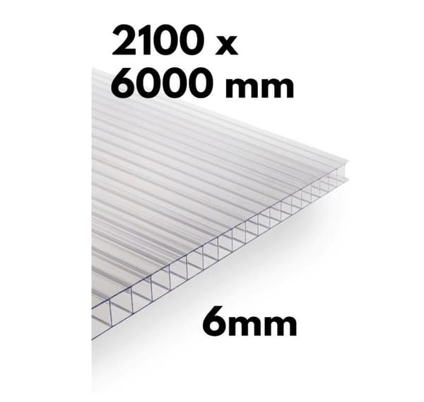 Stykke drivhus flerveggsark / klar polykarbonat 700x1500mm - 4mm, 4stk.