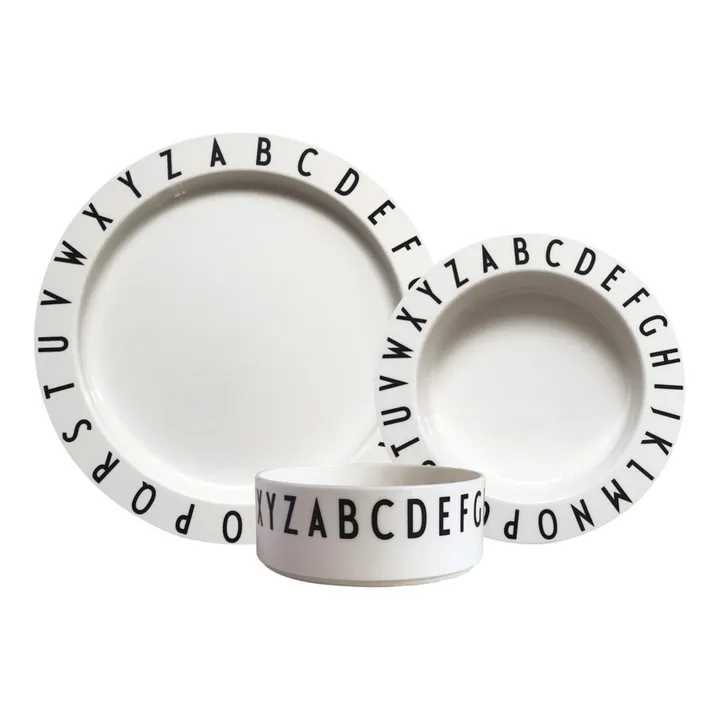 Design Letters Kit repas Eat & Learn - Set de 3 pièces | Blanc