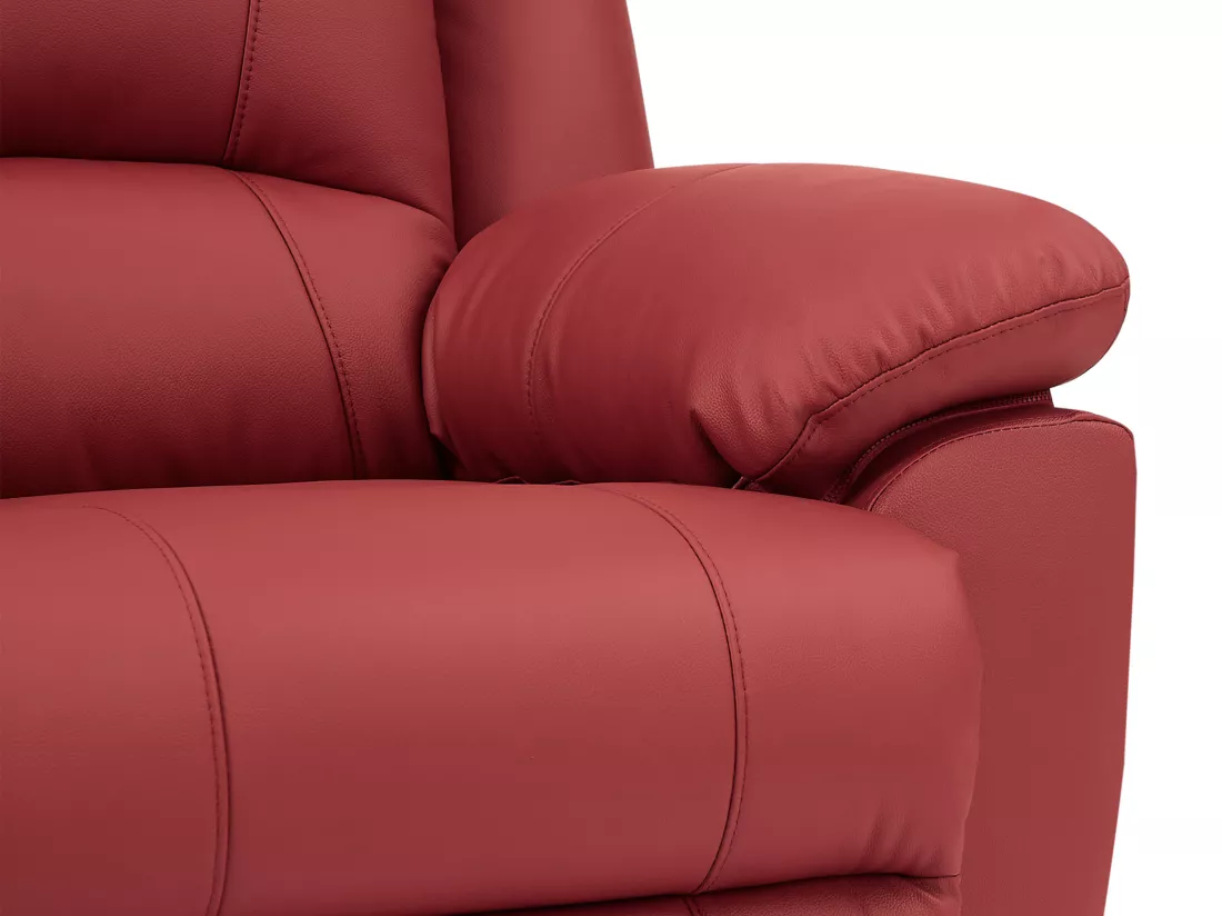 Fauteuil relax en cuir AROMA - Rouge