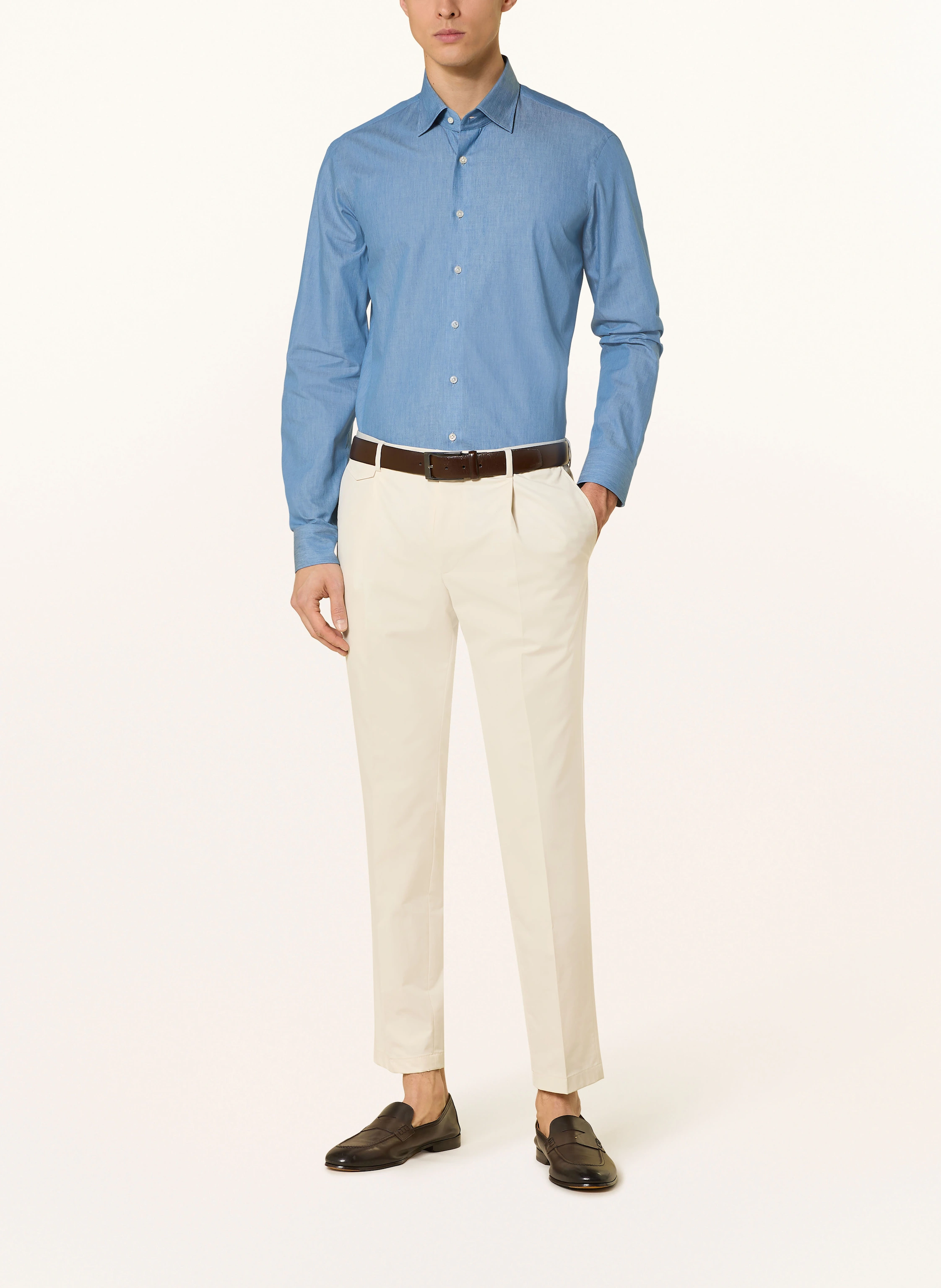 DRESSLER Hemd VENICE Shaped Fit in Jeansoptik