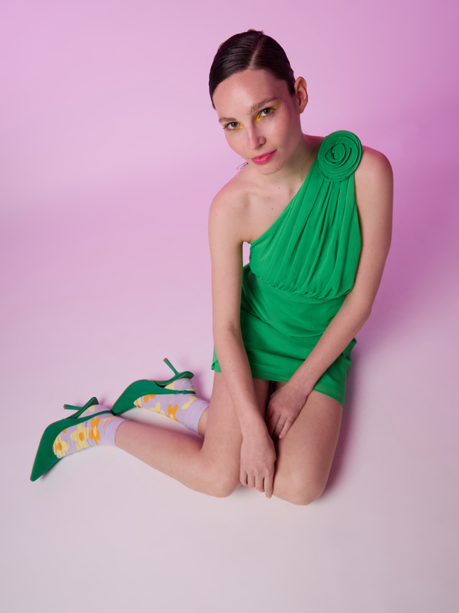 Robe courte one shoulder