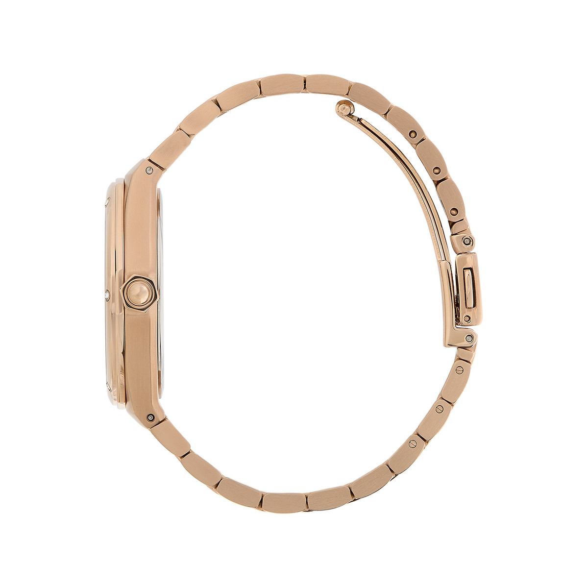 Montre OLIVIA BURTON hexa femme analogique, bracelet acier doré rose