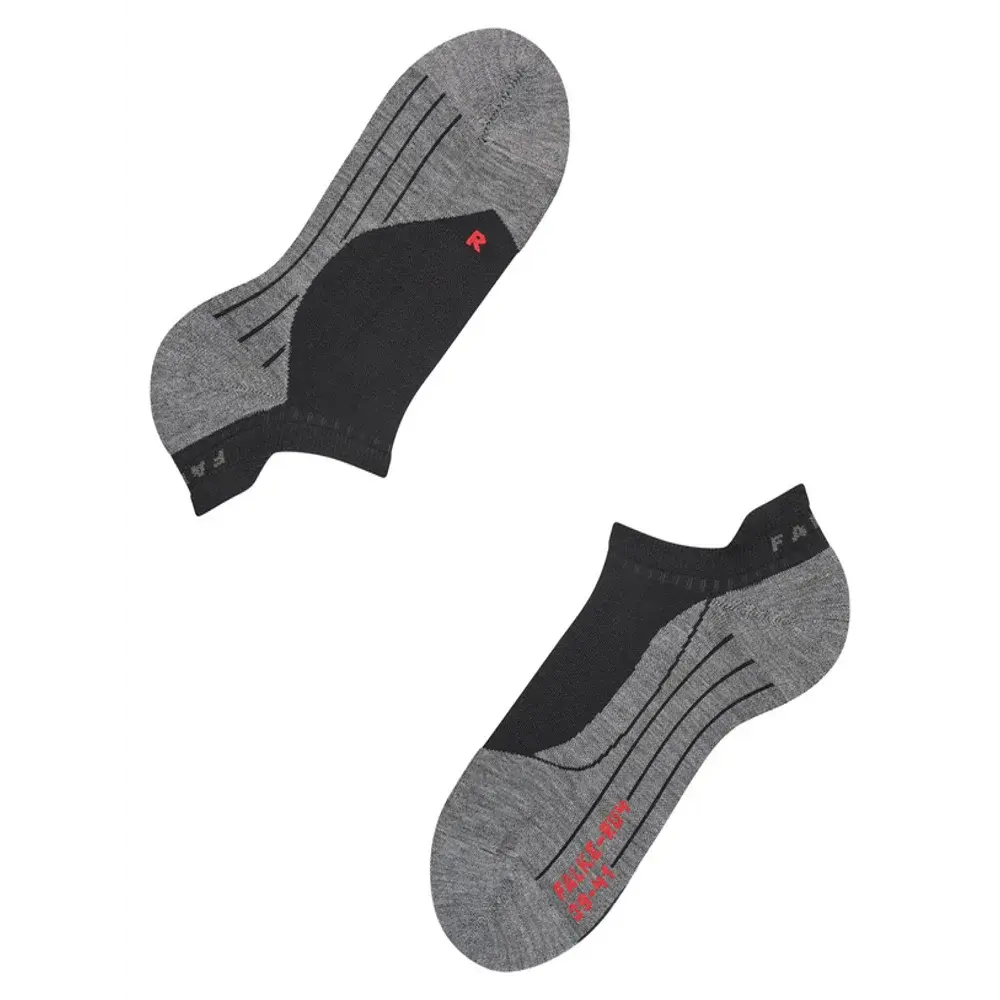 Falke RU4 Endurance Invisible Hardloopsokken Zwart/Grijs Heren