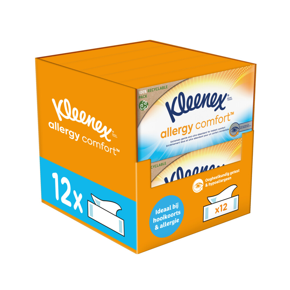 12x Kleenex Tissues Voordeelbox Allergy Comfort56 stuks
