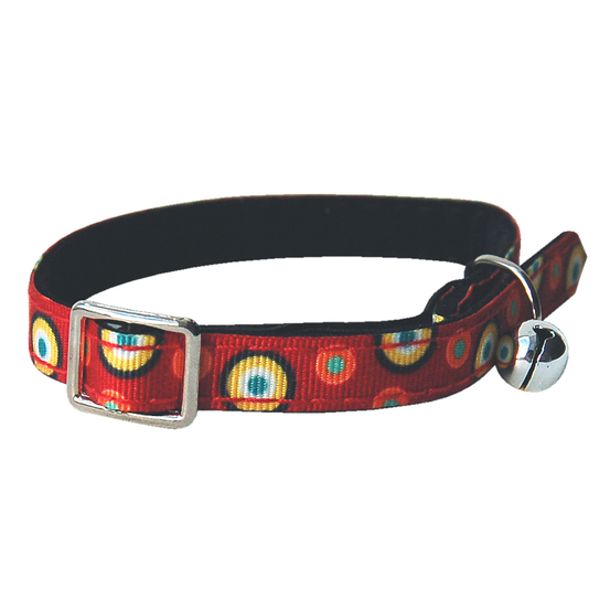 Collier sublime motifs psychédeliques rouge pour chat