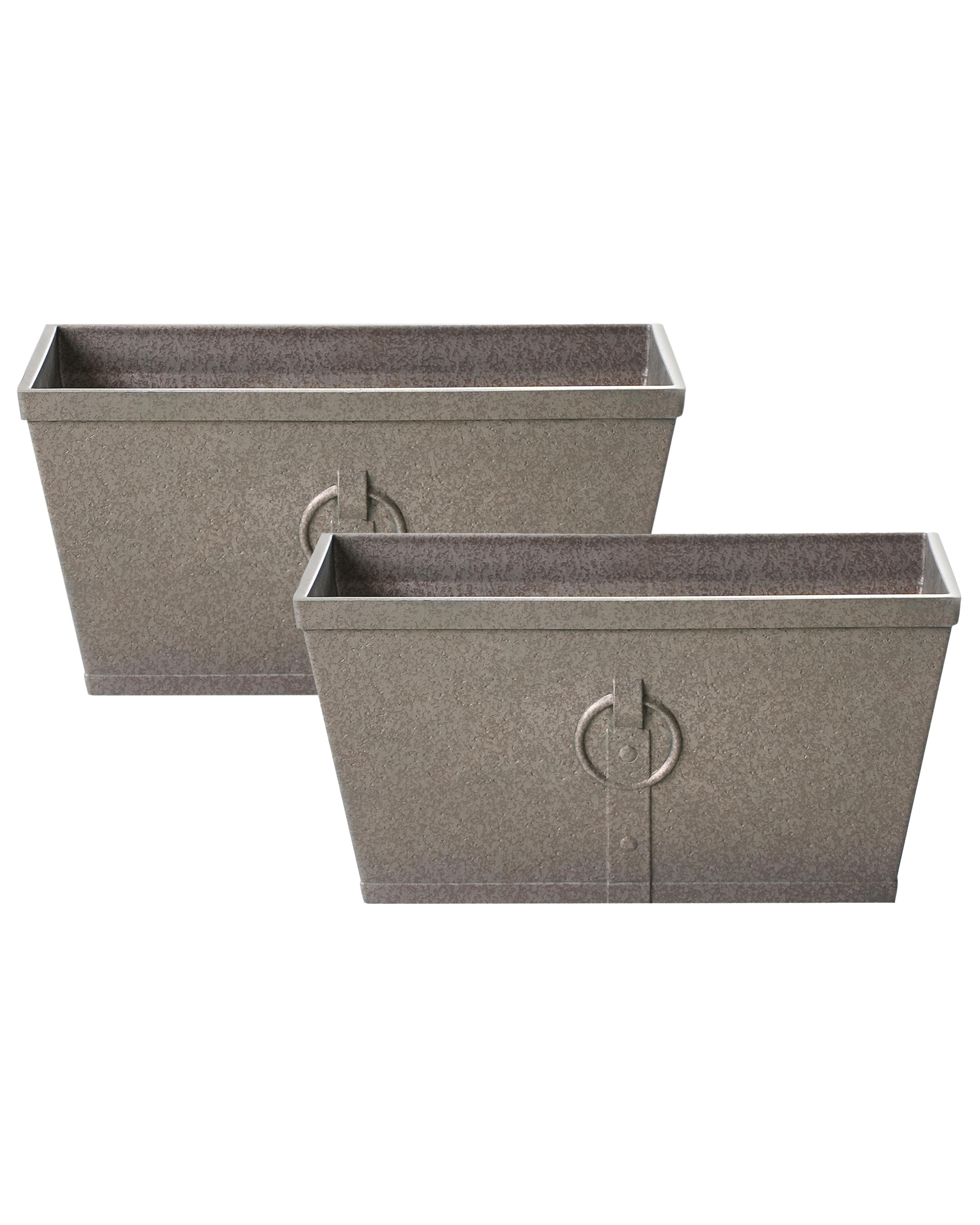 Set van 2 bloempotten PORIA 60 cm Grijs