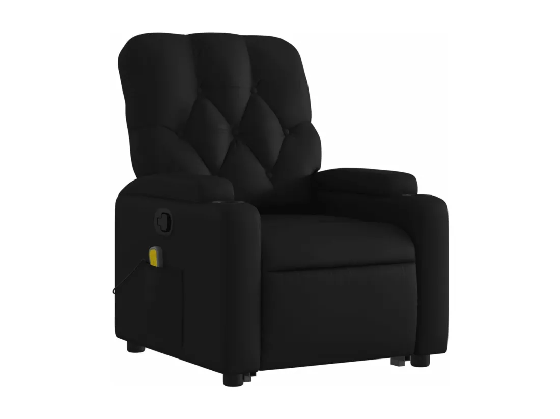 Fauteuil inclinable massant Noir Similicuir