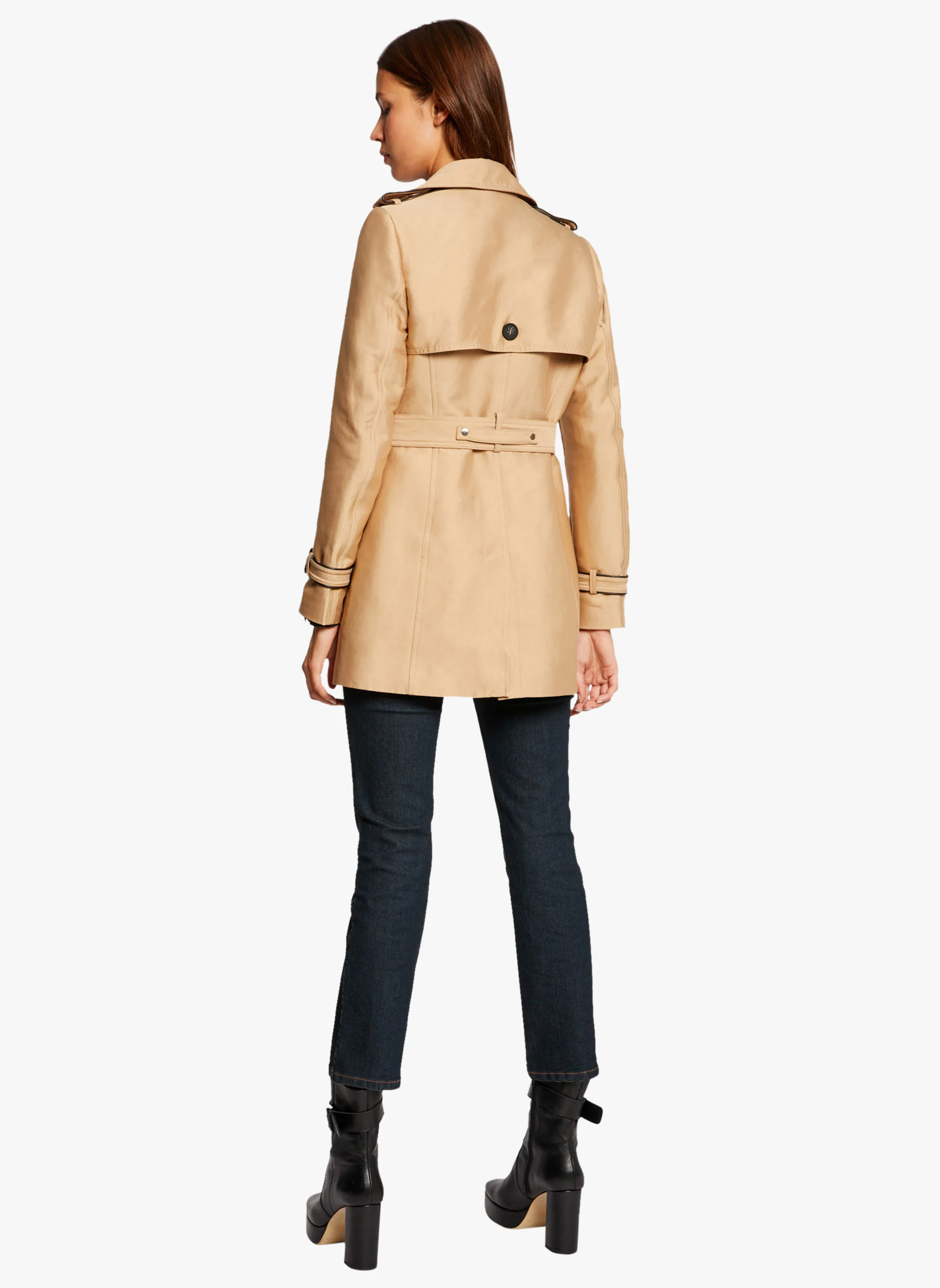 Trench droit à double boutonnage | Beige