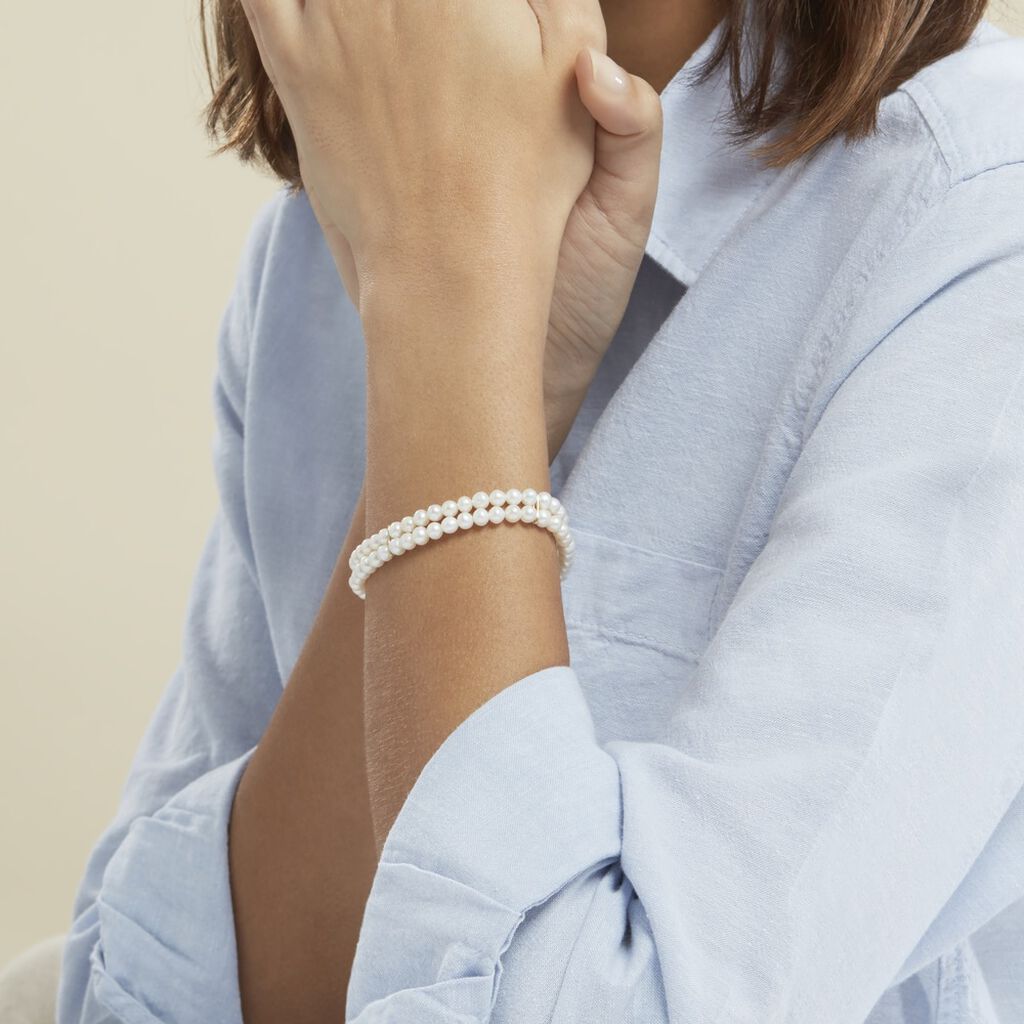 Bracelet Silene Or Jaune Perle De Culture
