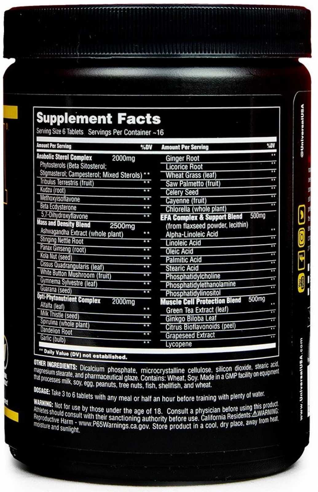 Universal Nutrition Universal Natural Sterol Complex 180 comprimidos