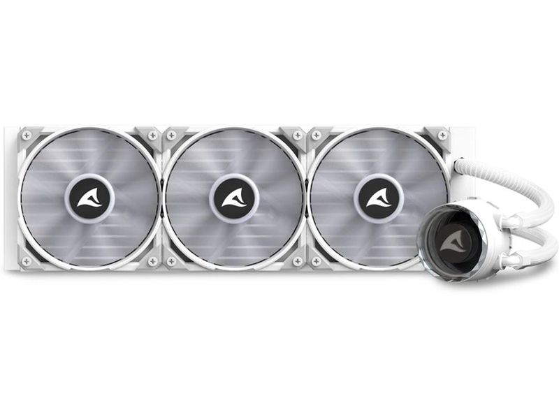 Sharkoon Wasserkühlung S90 RGB Weiss Kompakte All-in-One-Wasserkühlung mit einem 360-Millimeter-Radiator