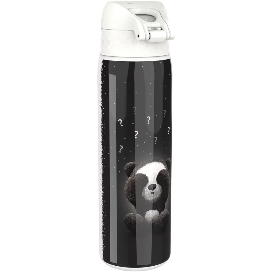 ion8 Trinkflasche auslaufsicher Edelstahl 600 ml Panda  weiß