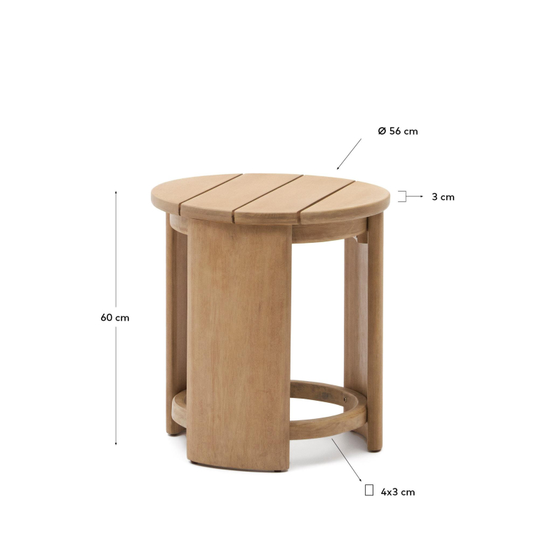 Kave Home Xoriguer bijzettafel Ø56 eucalyptus