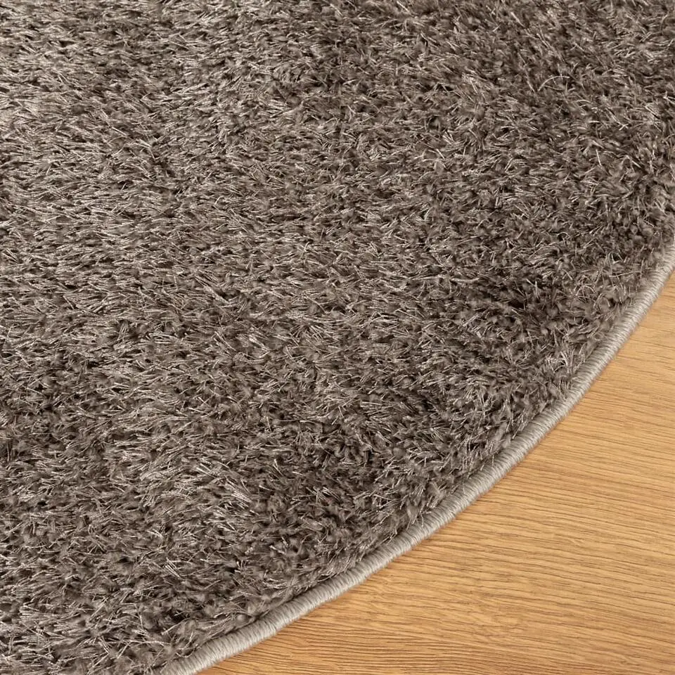 vidaXL - Vloerkleed - Grijs - Polyester - Ø 160 cm