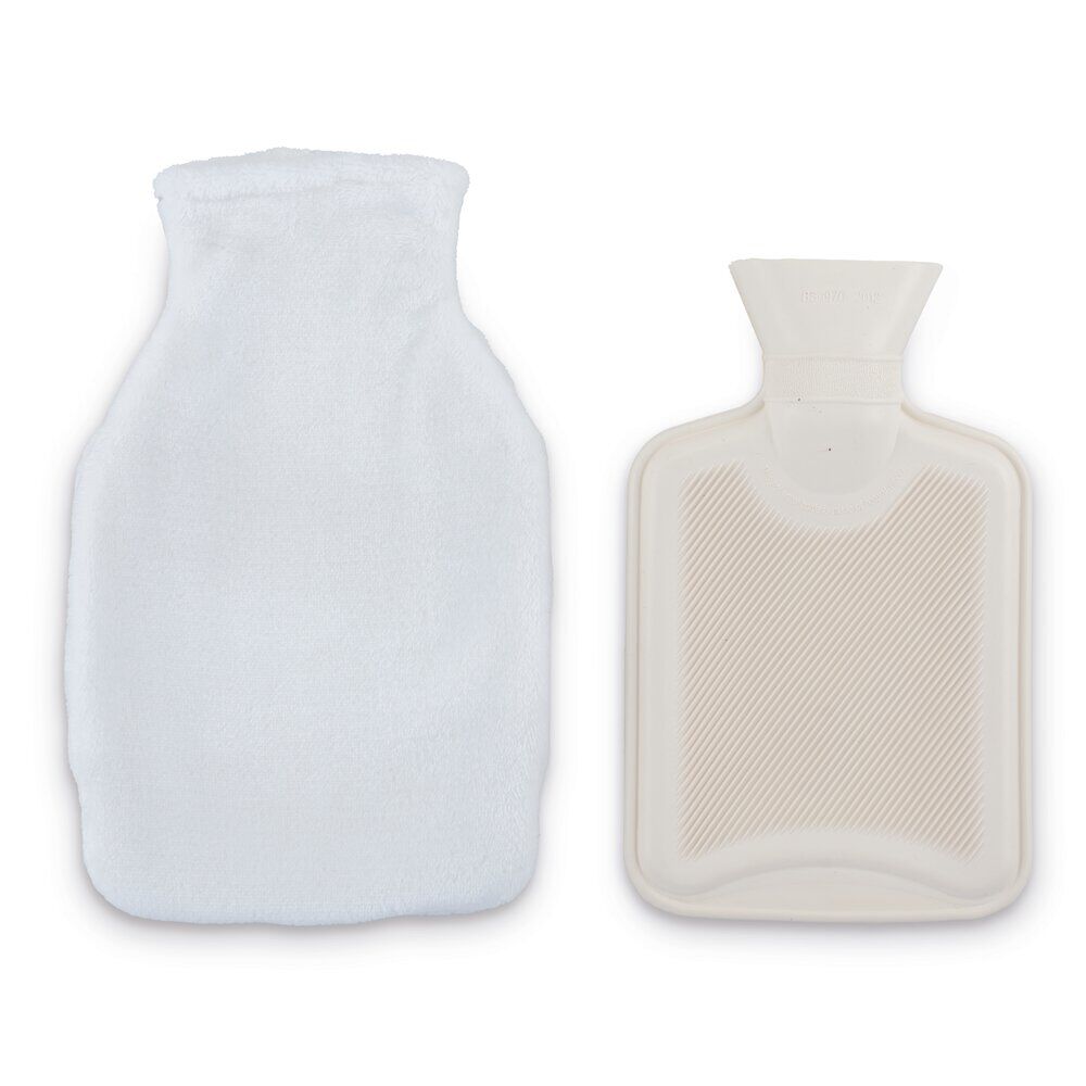 Bouillotte chauffe mains 780ml effet fourrure grise 16x25cm