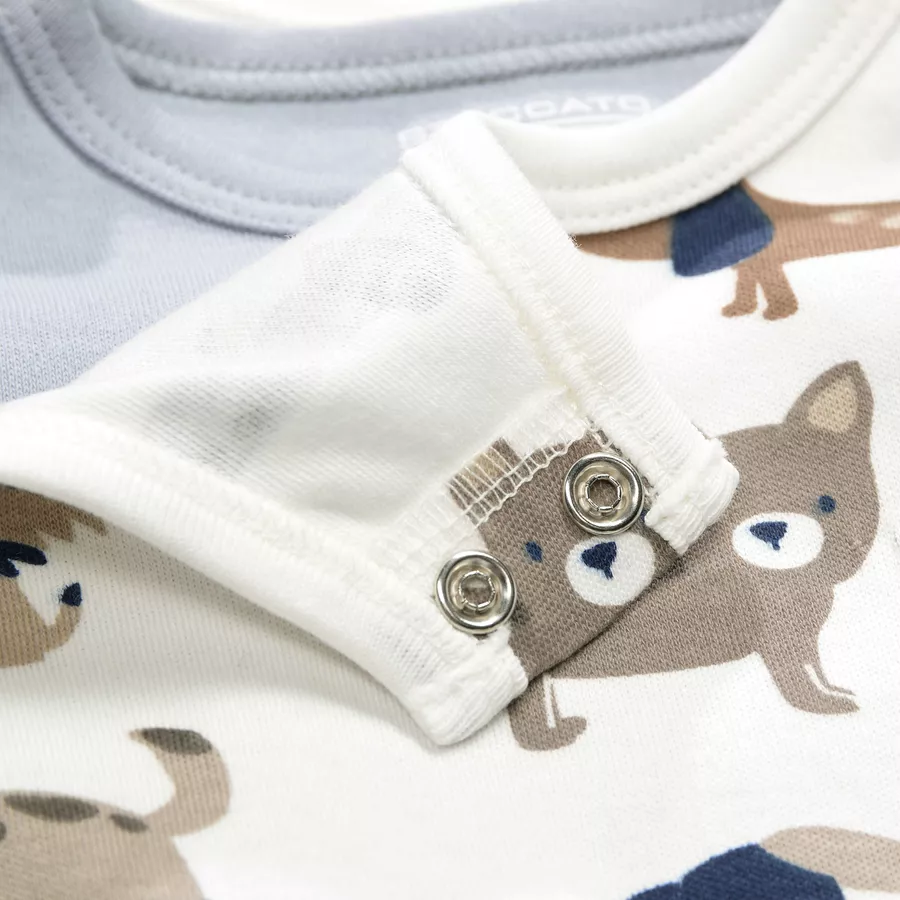 STACCATO Strampler+Shirt offwhite dog gemustert