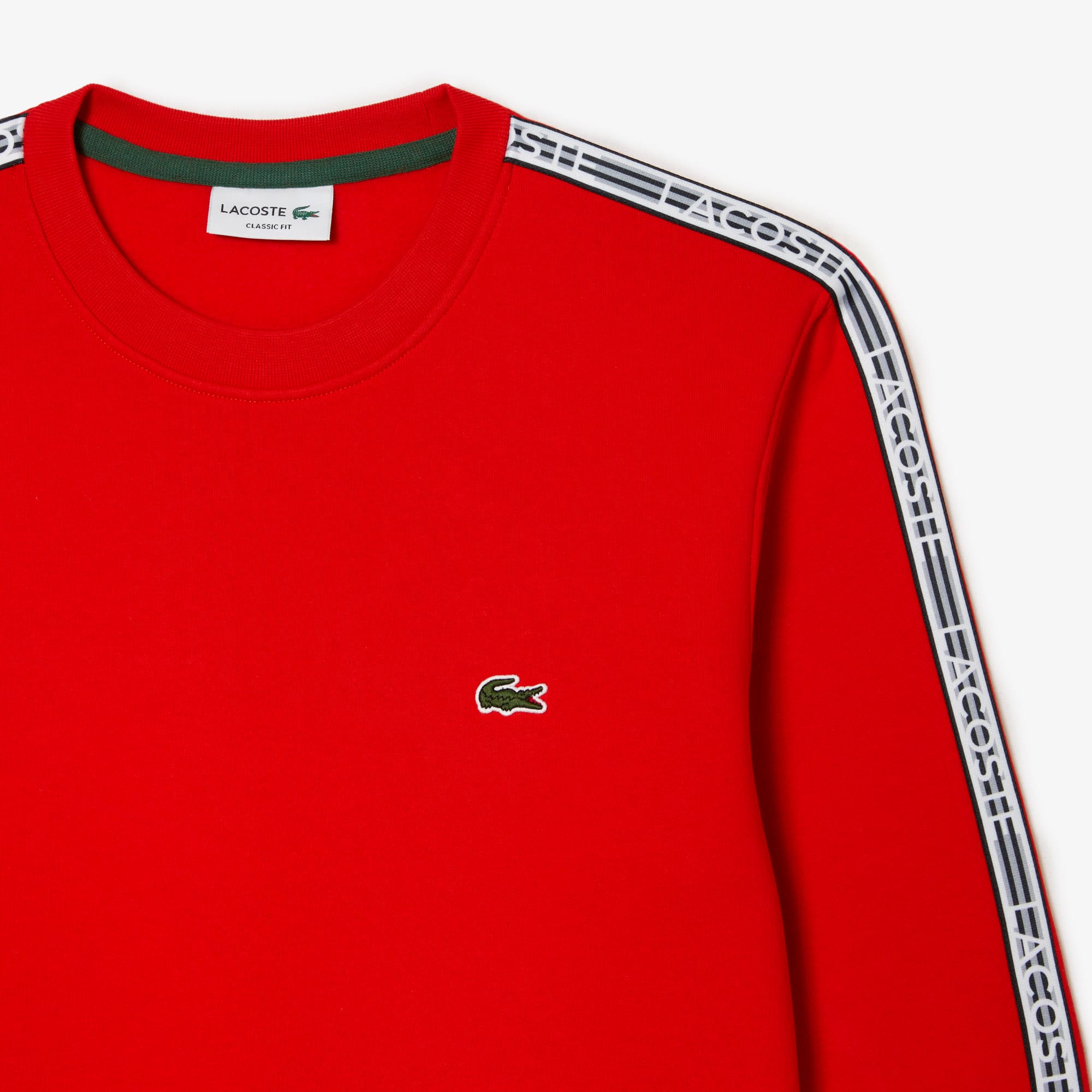 Herren Jogger-Sweatshirt aus Flanell mit Logostreifen Sweatshirts - Rot - Lacoste - Herren