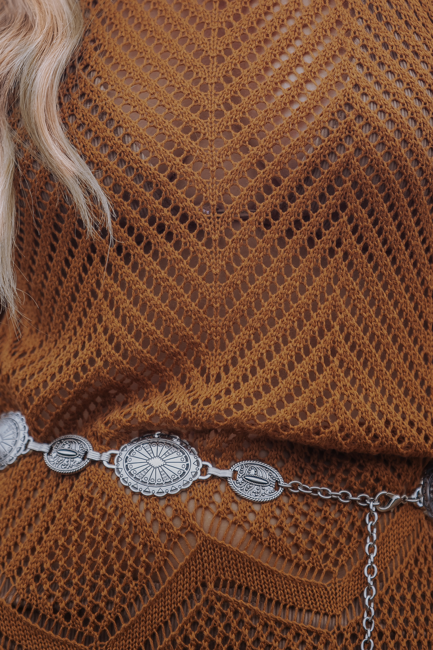 Robe cover up en pur coton sans manches en crochet