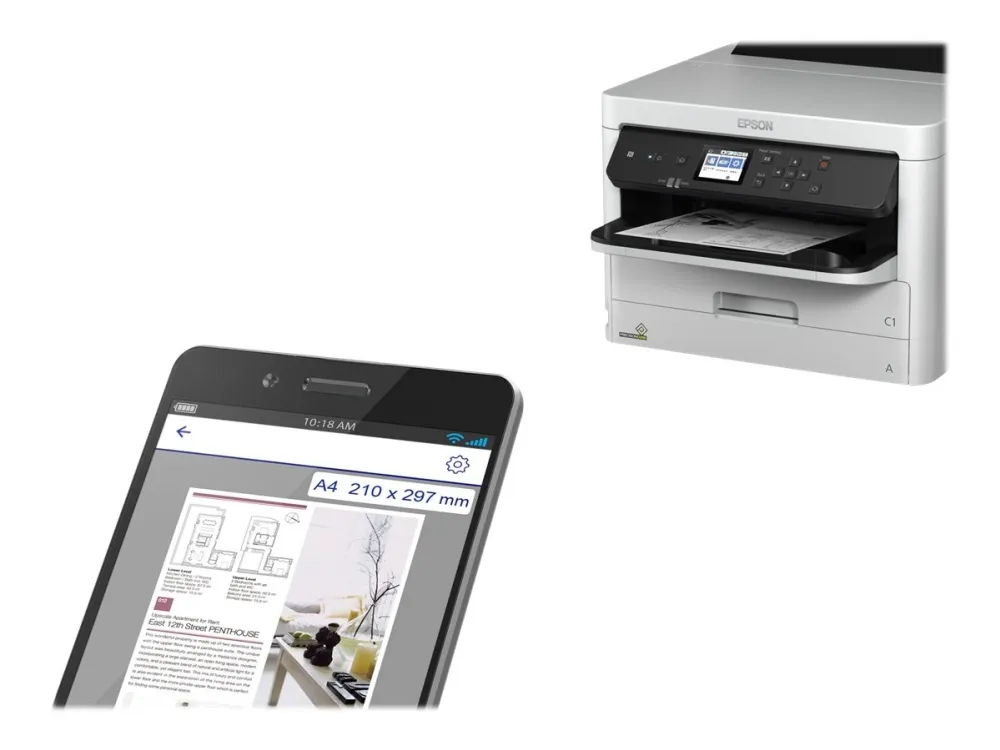 Epson WorkForce Pro WF-M5299DW - Printer - S/H - blækprinter - A4/Legal - op til 24 spm - kapacitet: 330 ark - USB 2.0, Gigabit LAN, Wi-Fi(n), USB vært