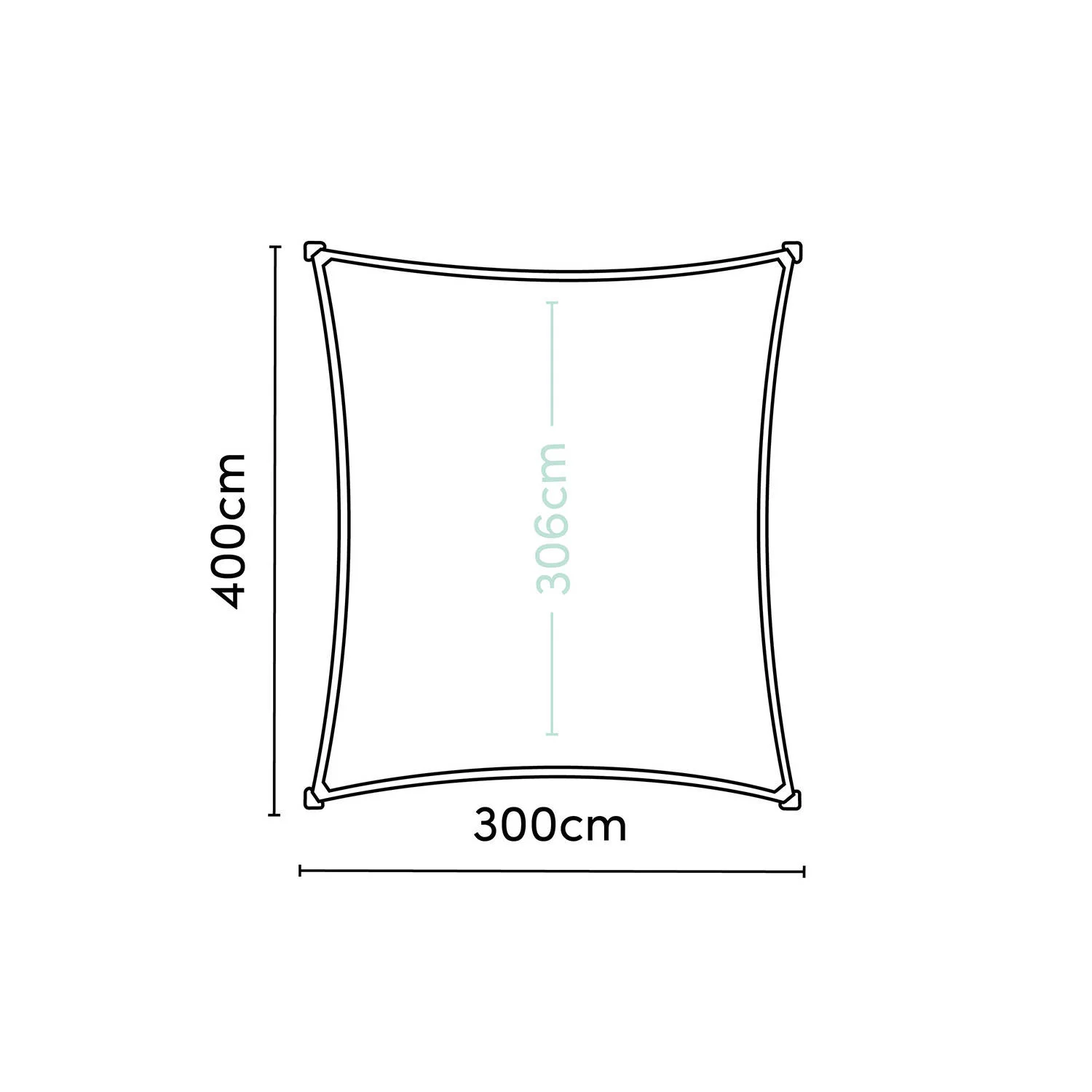 Platinum Coolfit schaduwdoek rechthoek (400x300 cm)