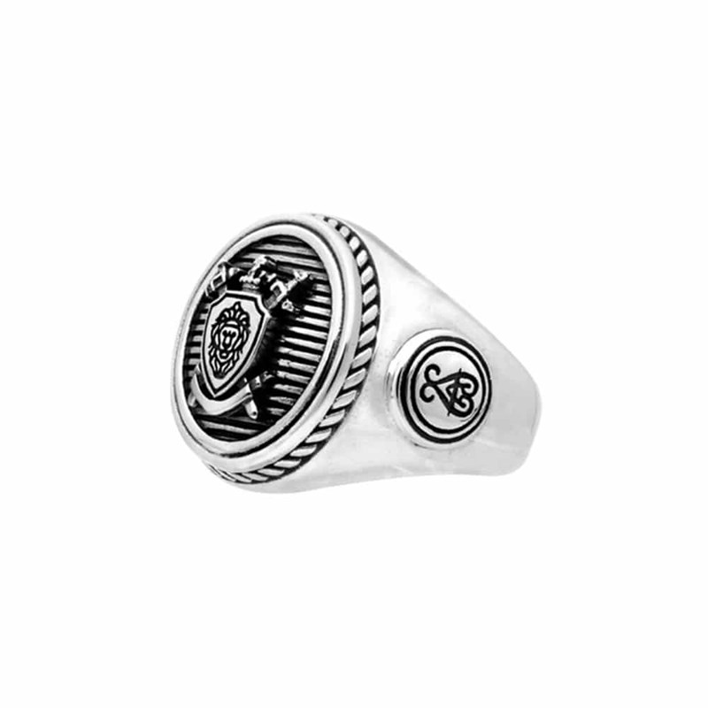 Chevalière Homme Argent Blason Homme