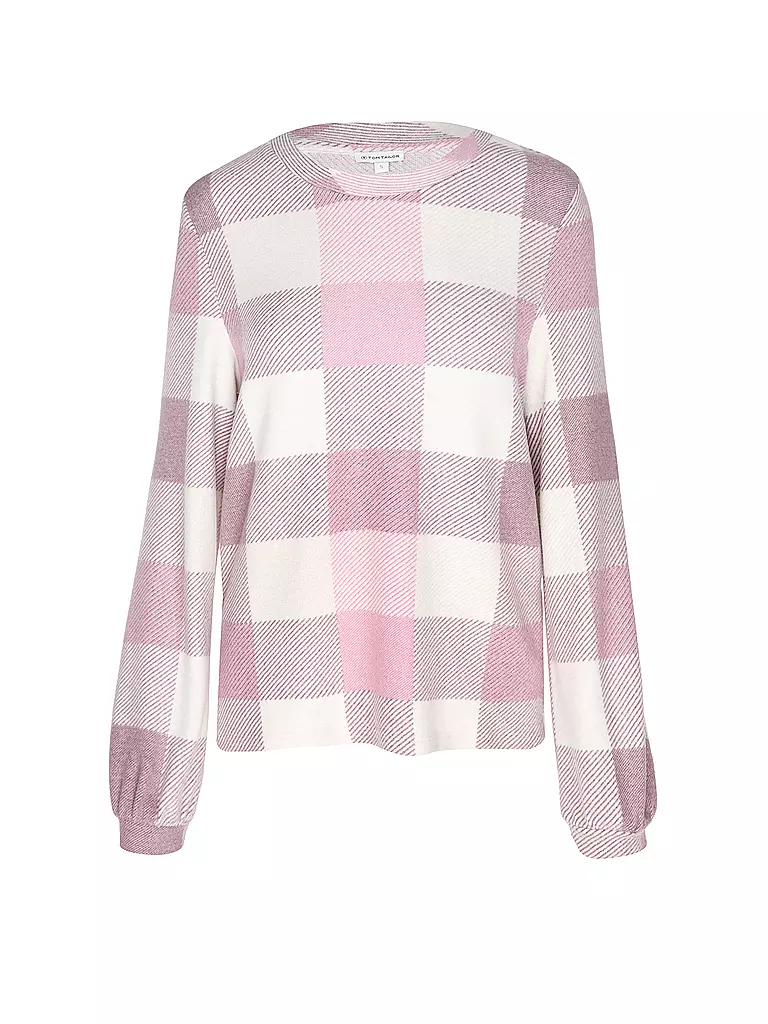 TOM TAILOR Langarmshirt COSY CHECK beere