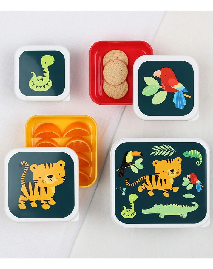 Snackbox JUNGLE TIGER 4er-Set in bunt