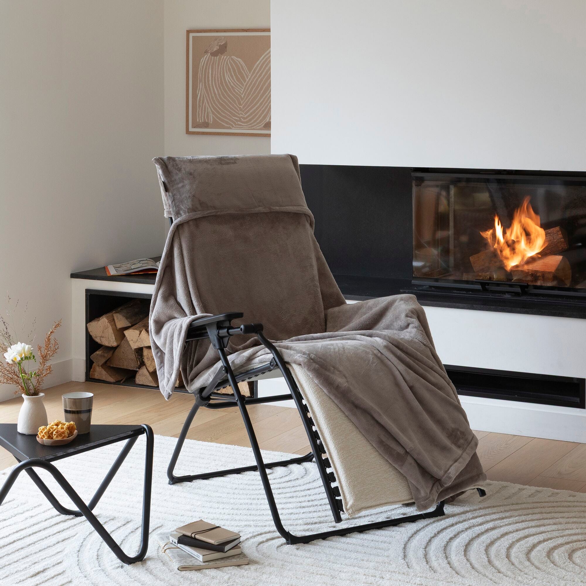 Gepolsterte Zero-Gravity-Relaxliege Bayanne Niksen Creme