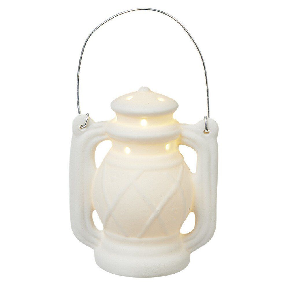 Lanterne LED en céramique blanche