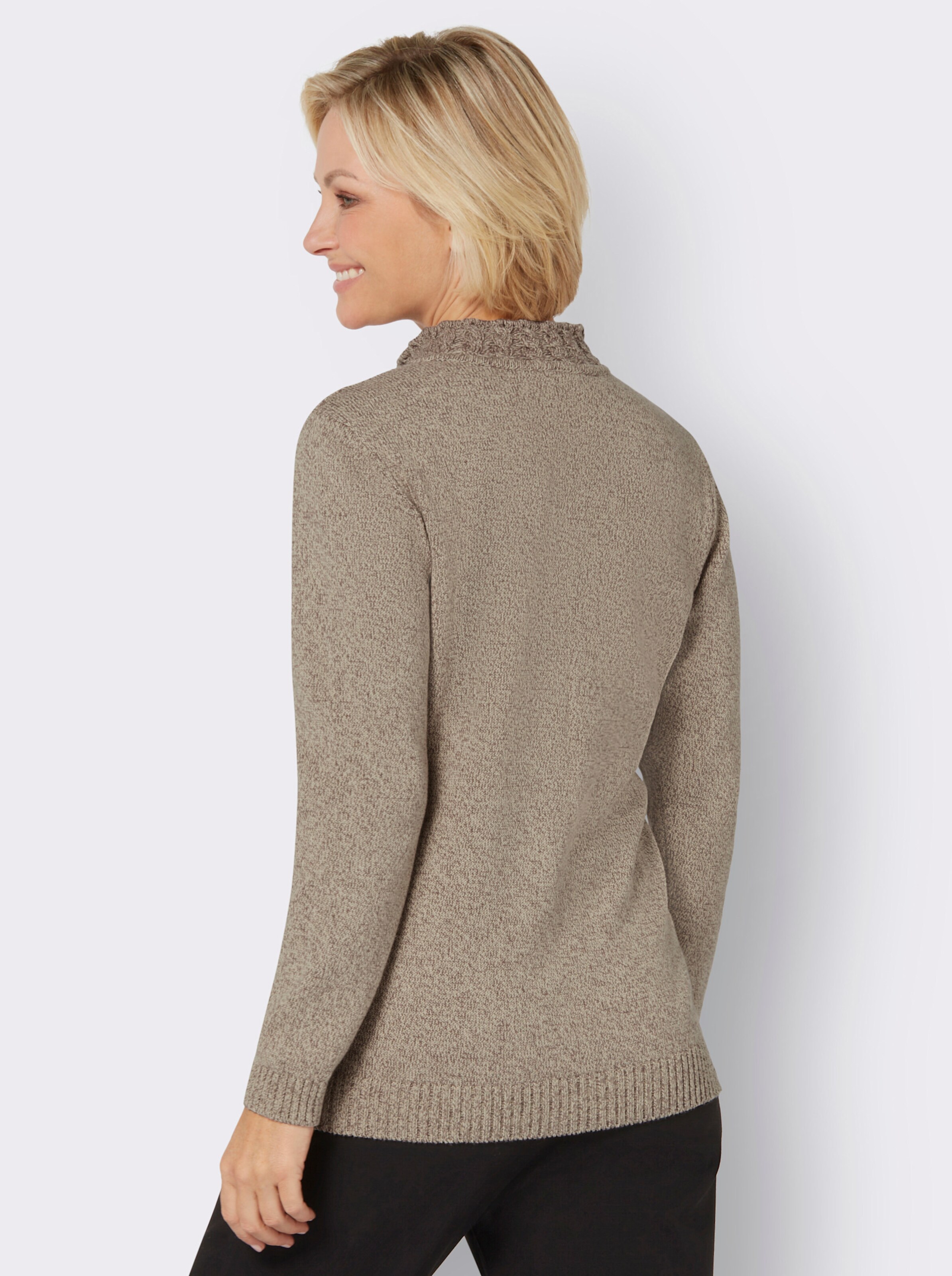 Stehkragen-Pullover