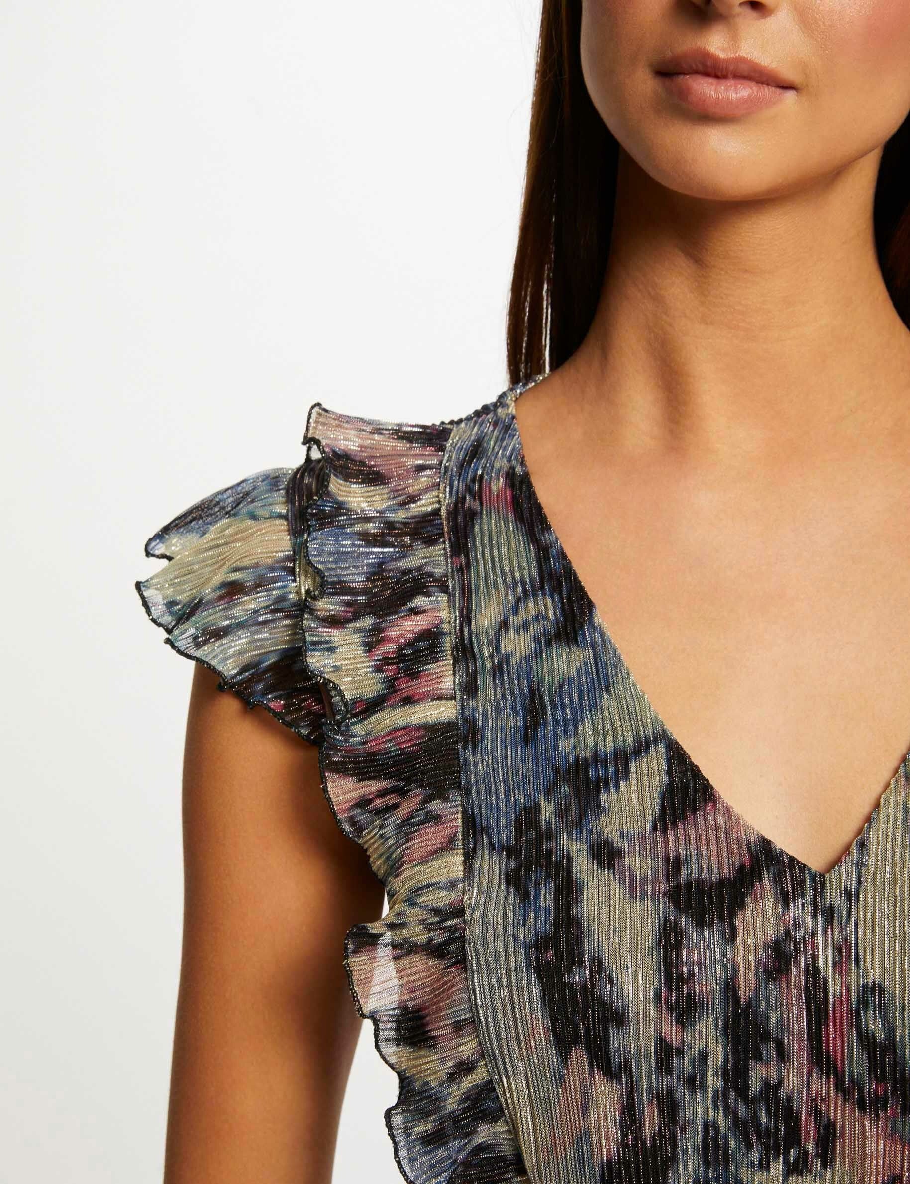 T-shirt manches courtes imprimé abstrait multico femme - multico
