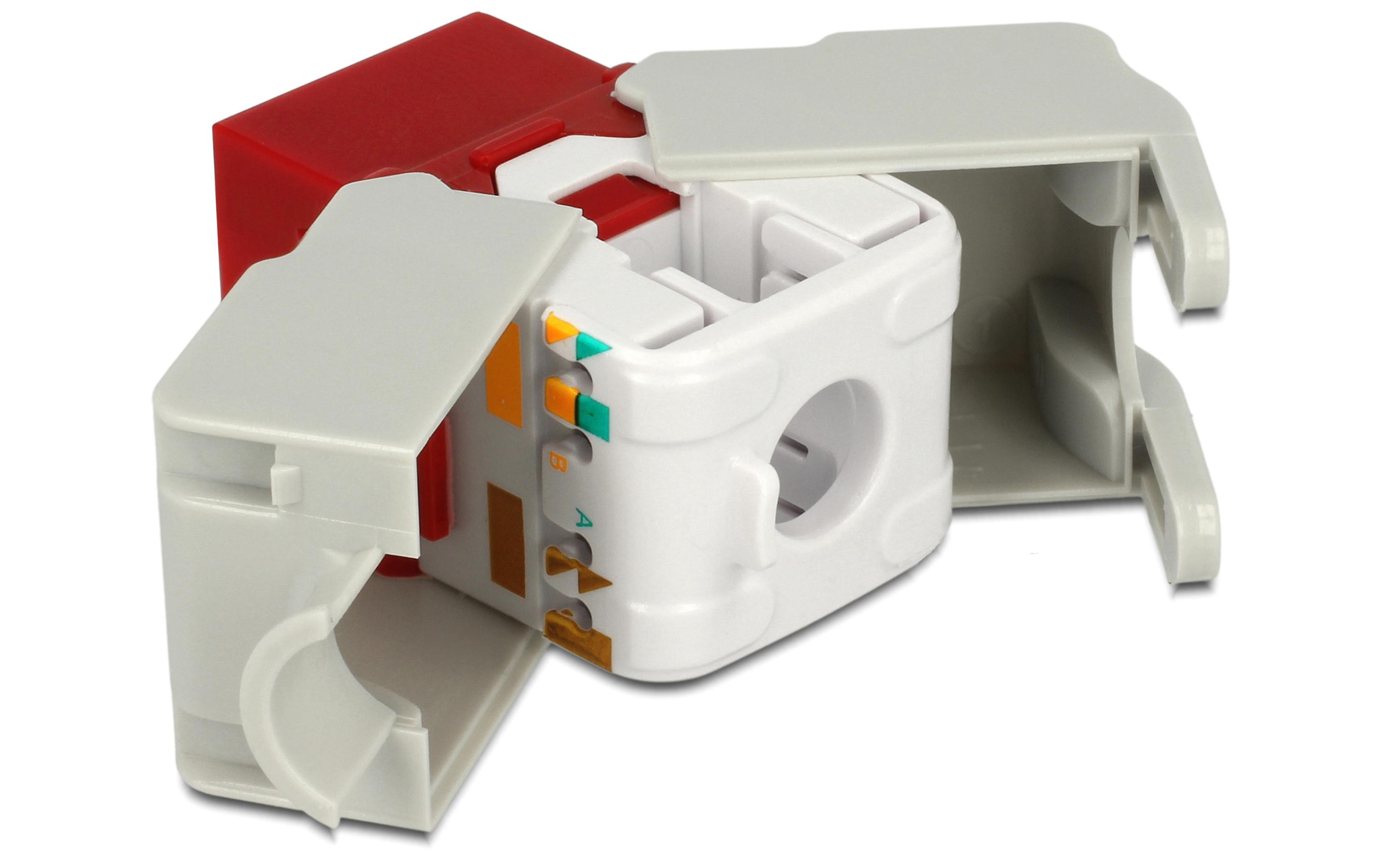 Keystone-Modul RJ-45 Cat.6, UTP RotCat.6-Keystone-Modul mit RJ45 Buchse - LSA