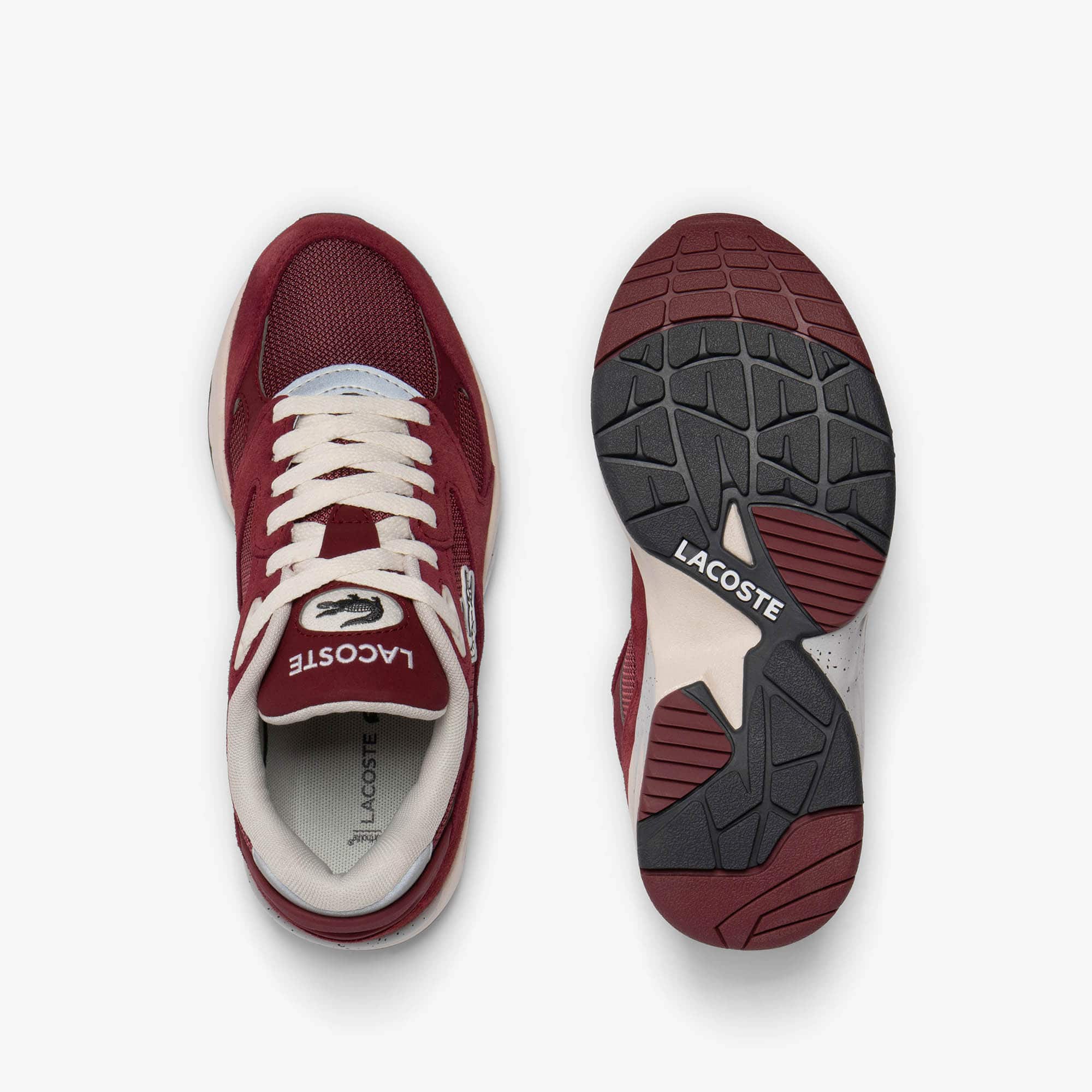 Sneakers Storm 96 Vintage femme cuir velours Sneakers - Rouge - Lacoste - Femme