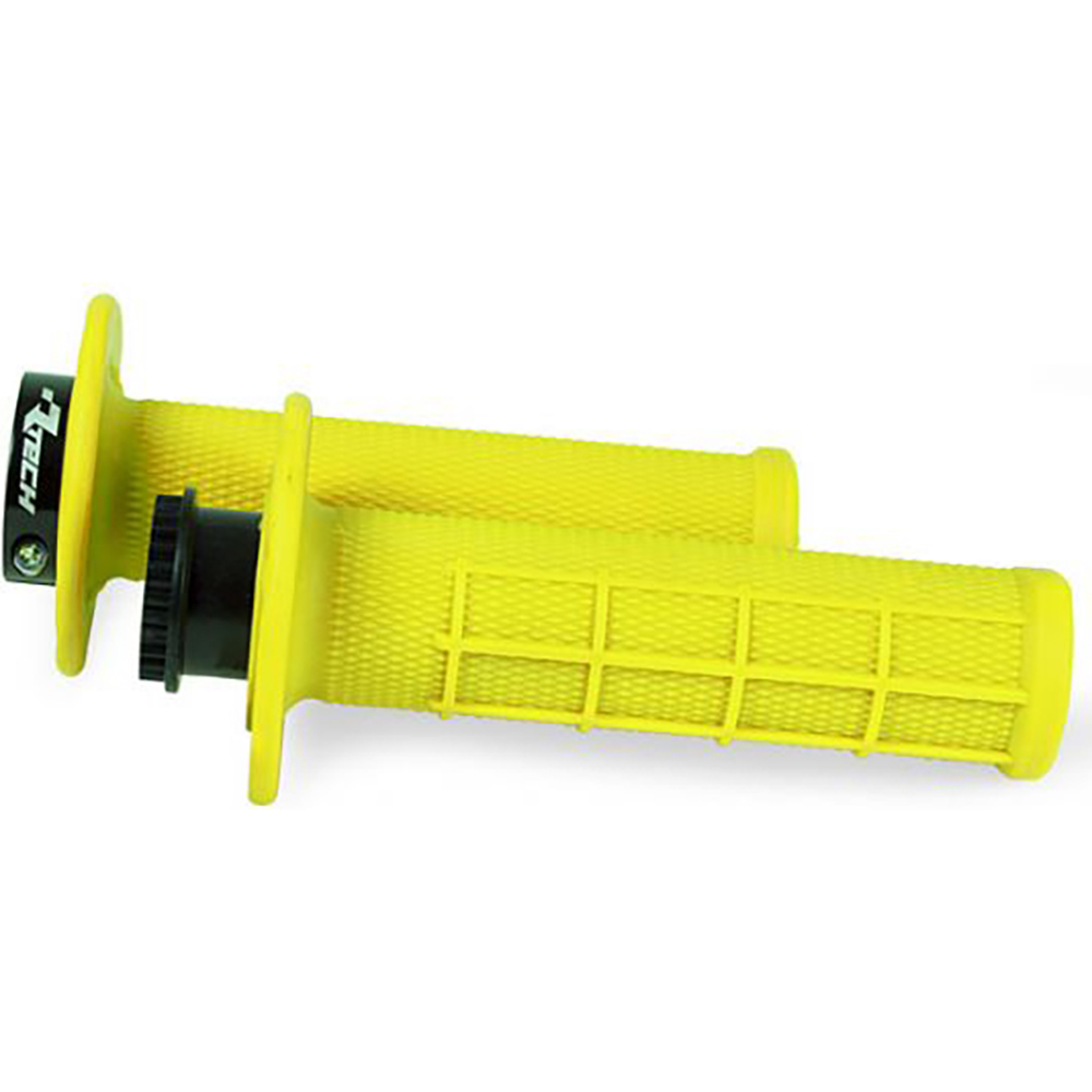 RTECHMX - Poignées R20 Lock-On Waffle Jaune fluo