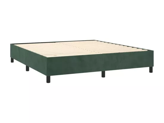 Sommier tapissier matelas et LED Vert foncé 160x200 cm Velours