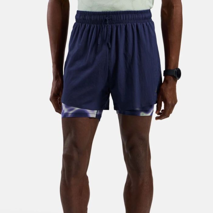 Odlo Herre Shorts Zeroweight 2in1 5 Inch Shorts Blå