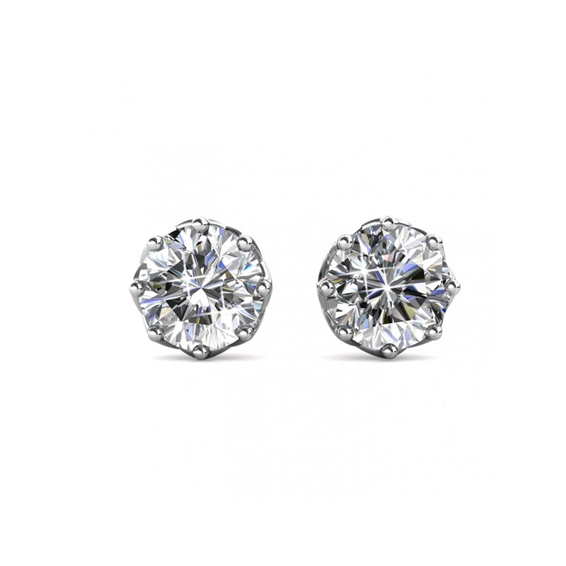 Boucles d'oreilles Lily - Argenté et Cristal