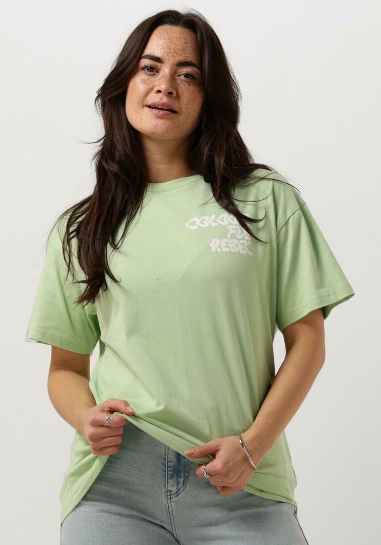 COLOURFUL REBEL mint colourful rebel t-shirt logo wave loosefit tee
