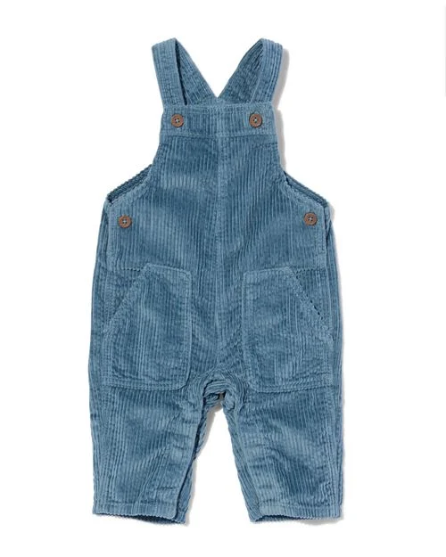 combinaison bébé en velours côtelé bleu