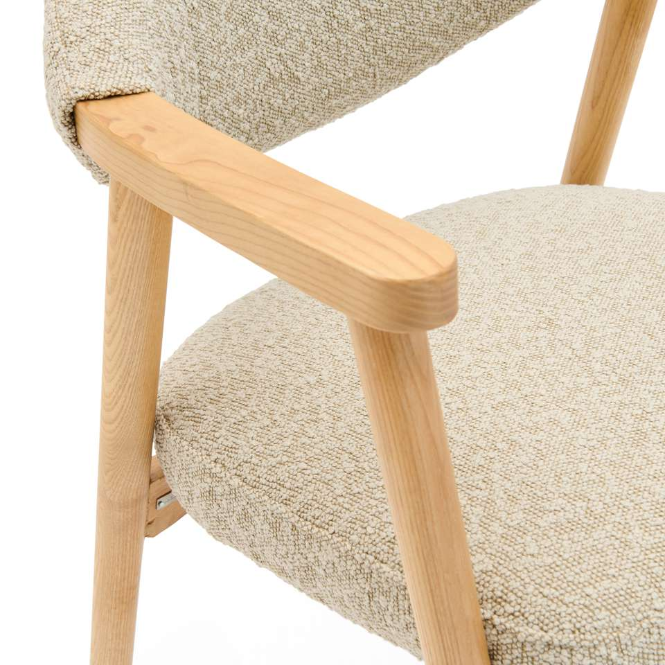 Eetkamerstoel Madée boucle beige eiken
