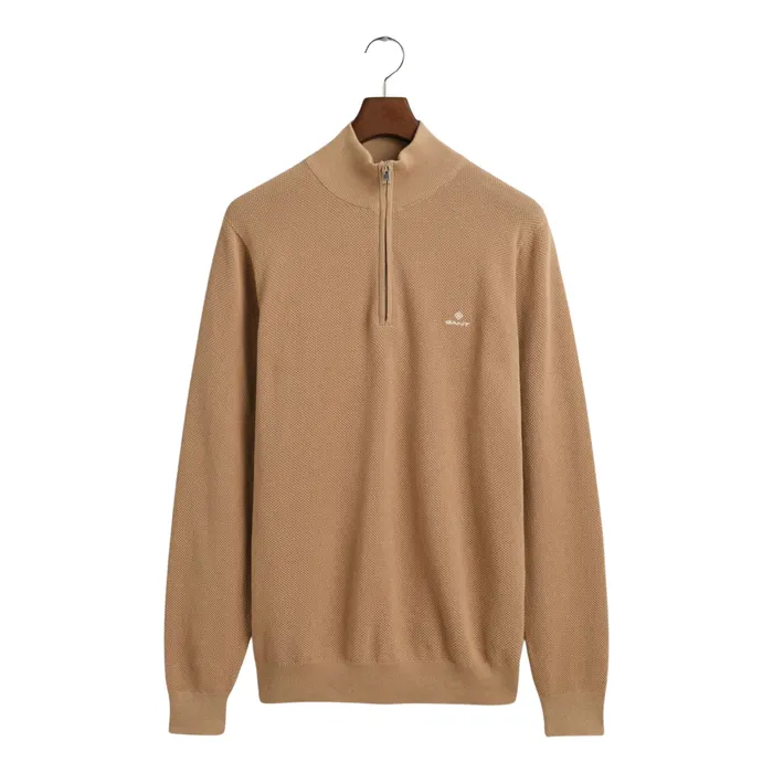 Gant Pique Half Zip Sweater Heren