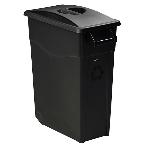 ROSSIGNOL Poubelle de tri mobile - 65 L  - movatri  - noir / noir - couv ferme