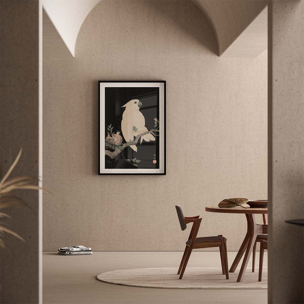 Poster Ohara Koson - Cockatoo Pomegranate  30x45 cm