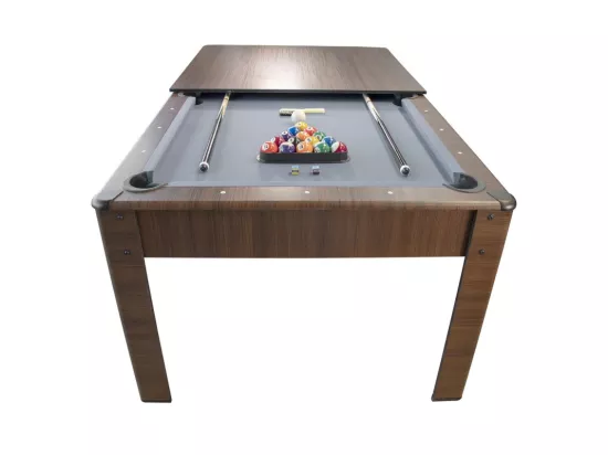 Billard Américain HARMONY 6Ft - 206,5 x 116,5 x 80 cm avec accessoires et plateau dînatoire - Couleur Chêne