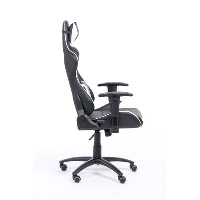 Fauteuil gamer SPORTING - accoudoirs réglables - noir et blanc
