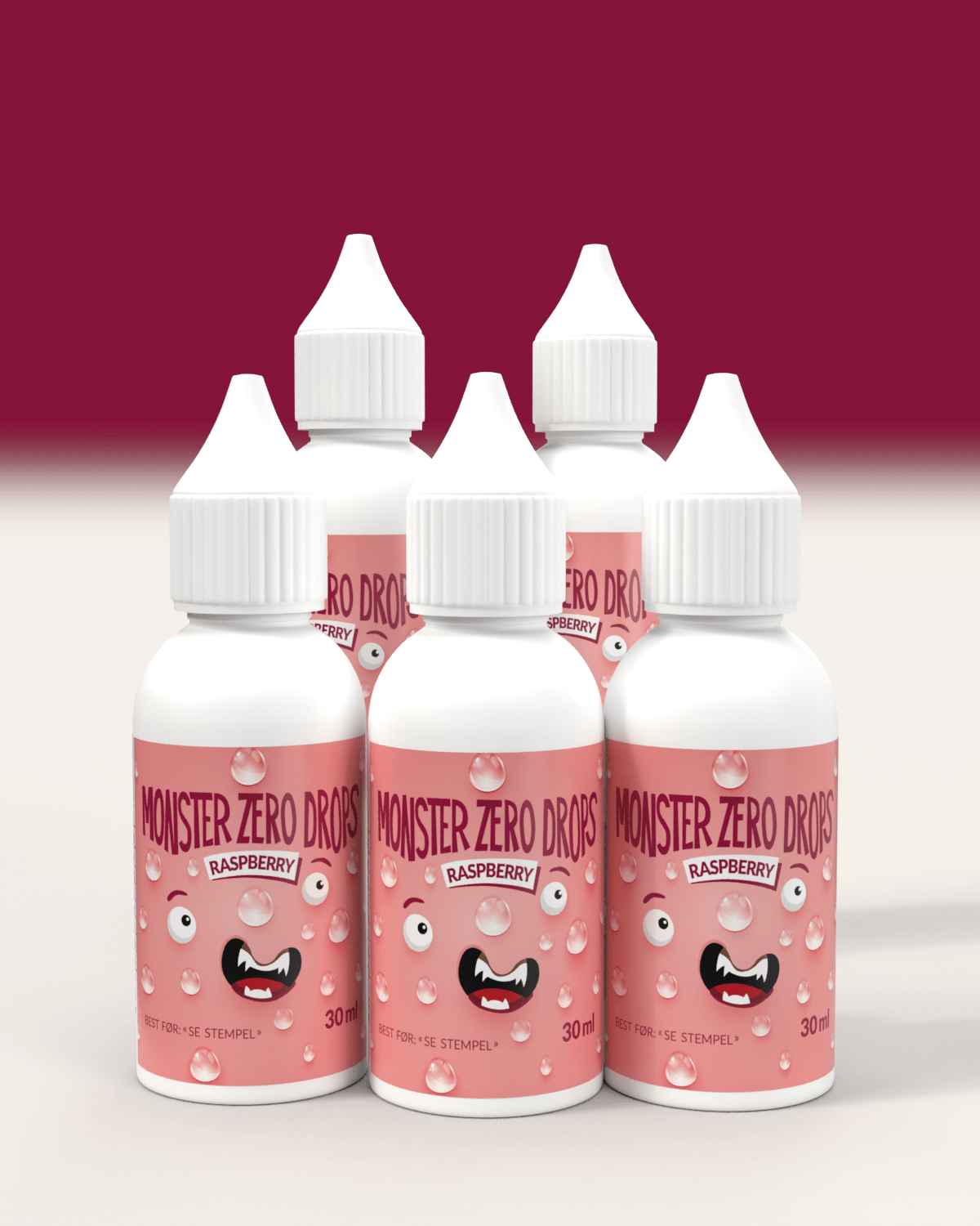 Monster Lavkarbo Zero Drops - Raspberry - FEMPAKNING